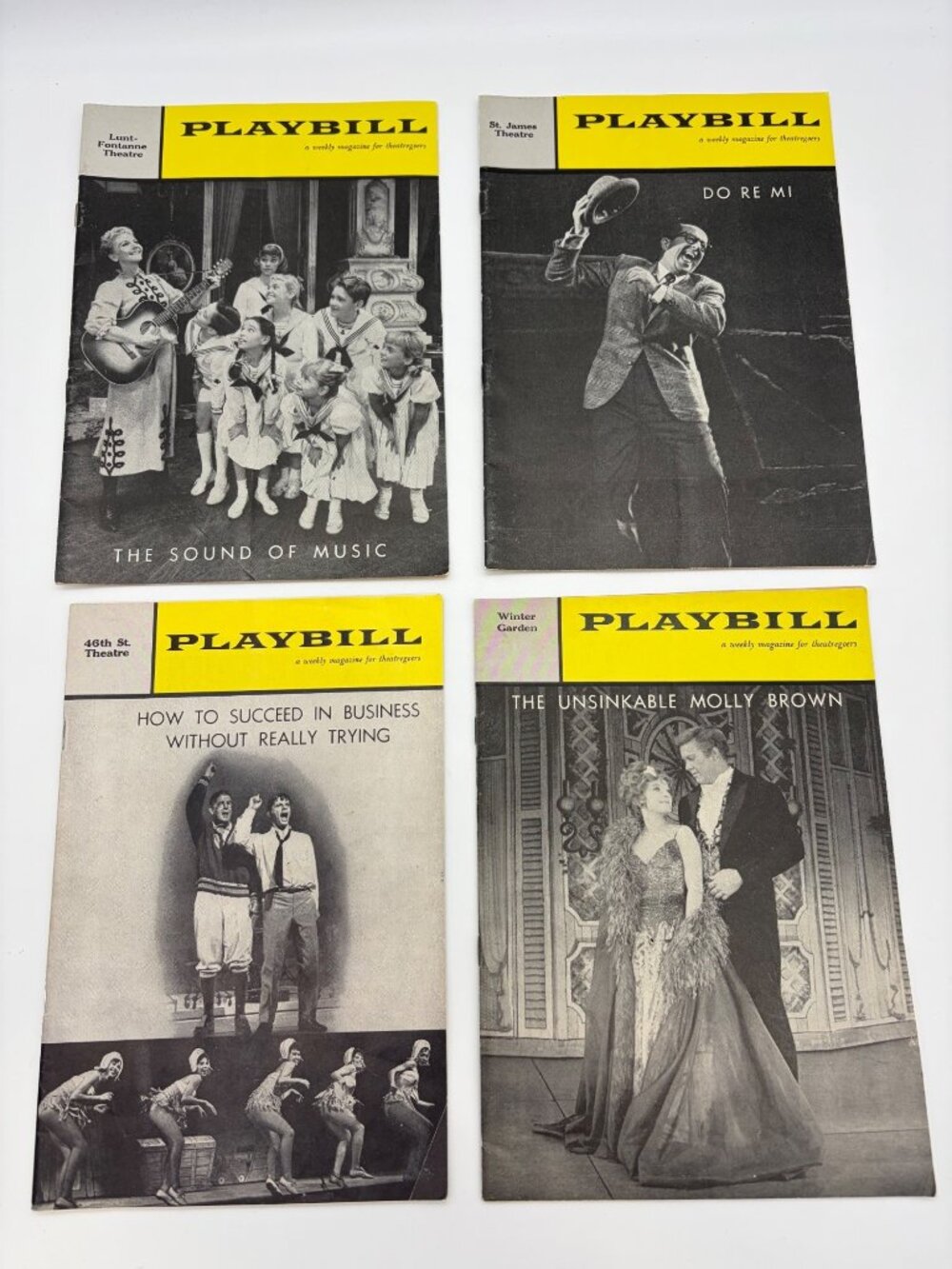 1961 Broadway Playbills Lot 4 Sound of Music Do Re Mi Molly Brown How to Succeed